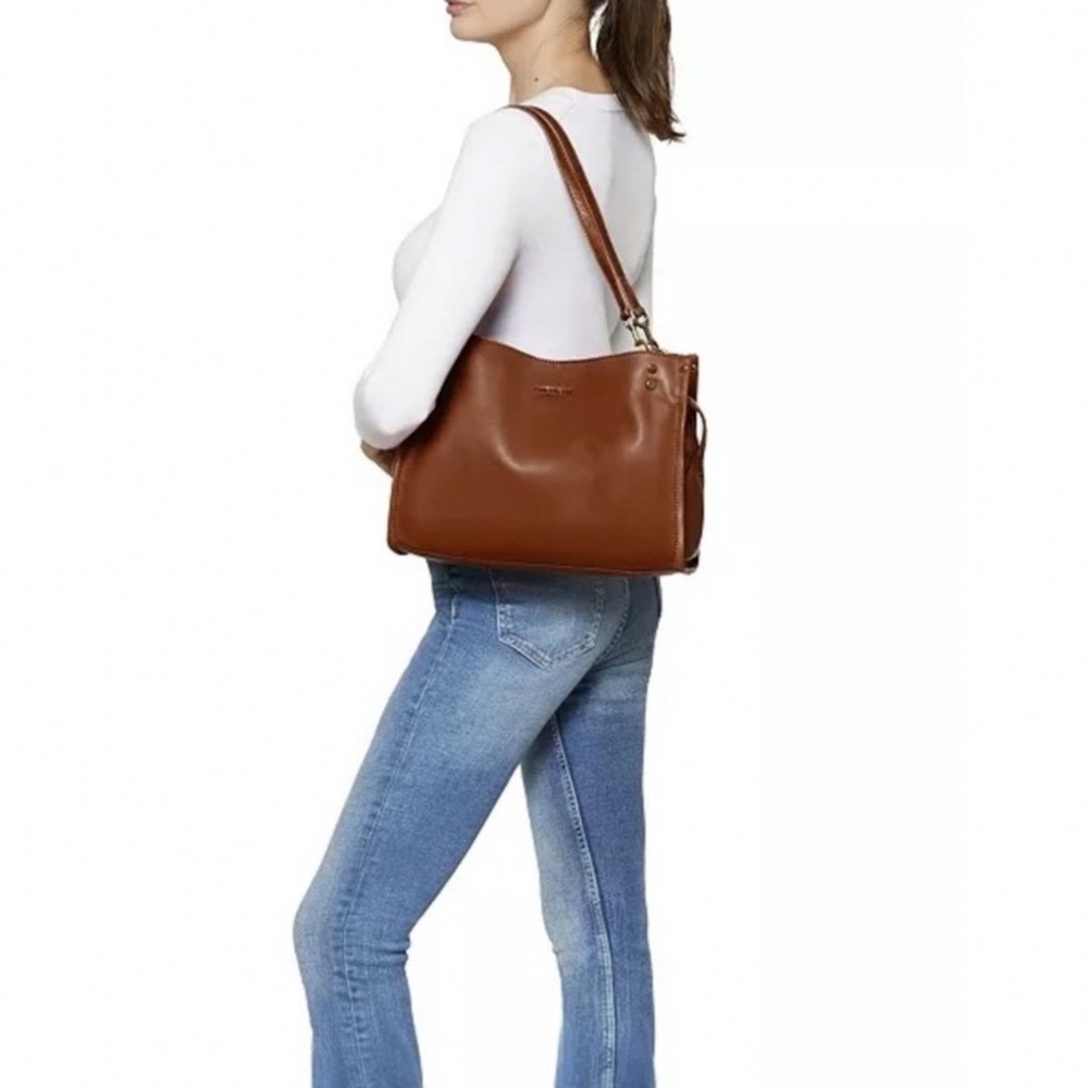American Leather Co Lenox Satchel Women OS Cordovan Excellent Triple Entry Bag - Picture 2 of 16